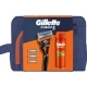 Gillette Fusion 5 + 3 Recambios + Shave Gel 200ml + Neceser